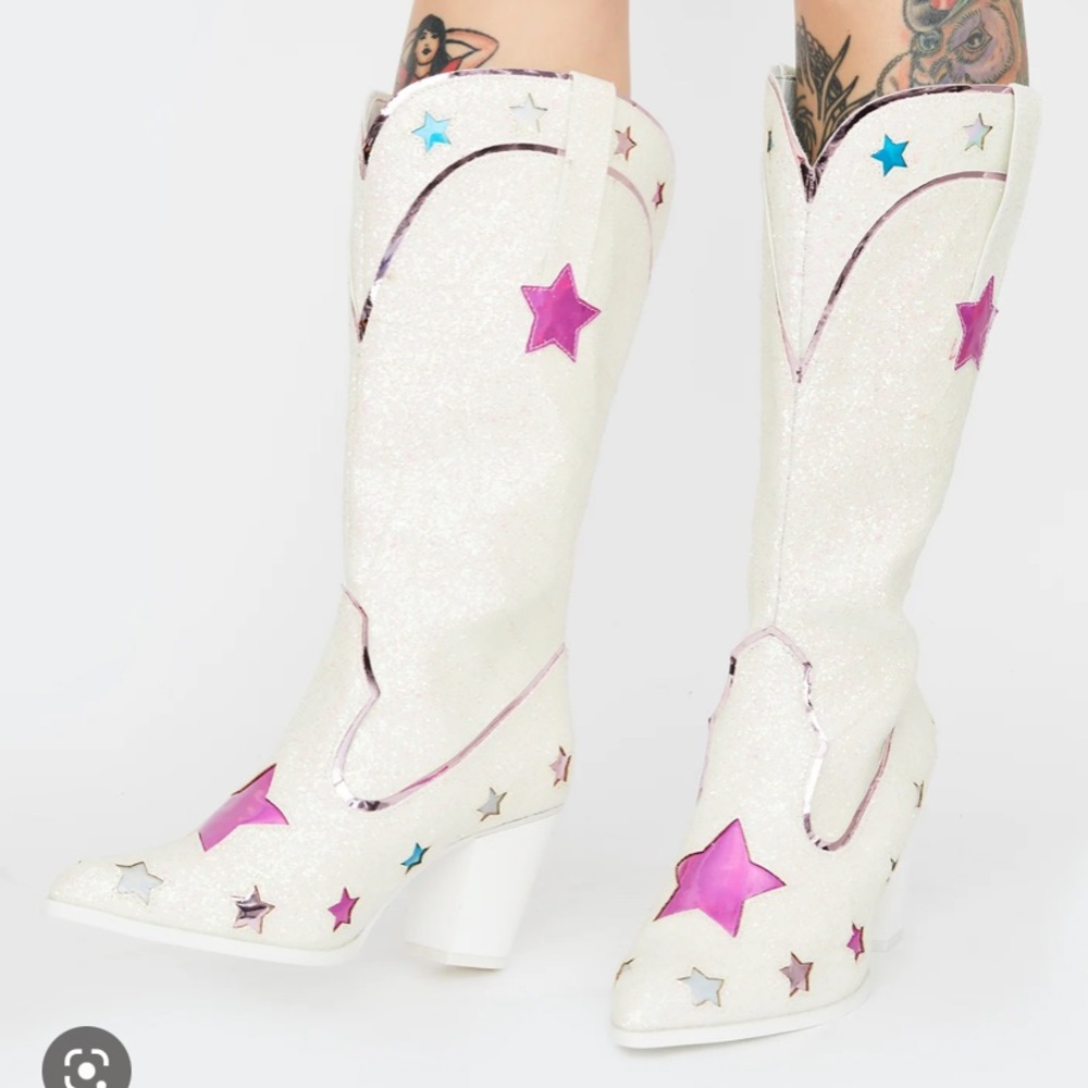 YRU Space Cowgirl Glitter Boots size 7